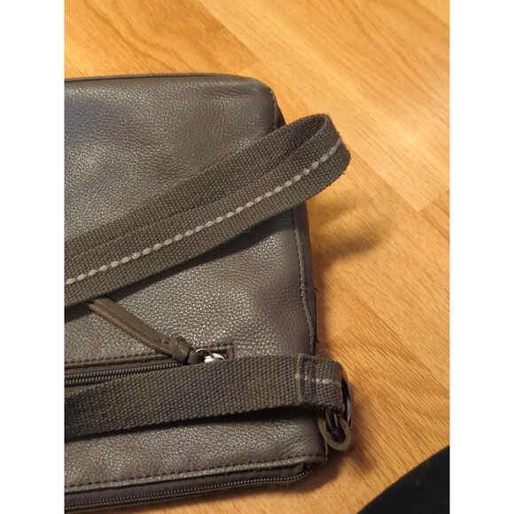 The Sak Reseda Shoulder Bag Purse Slate Gray Leather Zippers - Picture 8 of 8